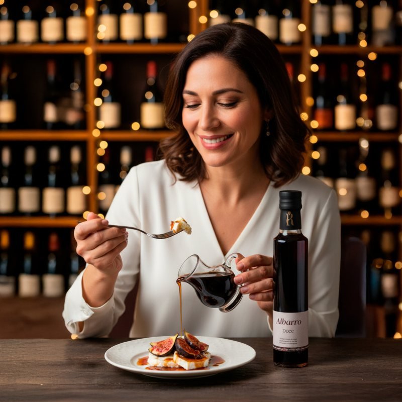 Mujer disfrutando maridaje